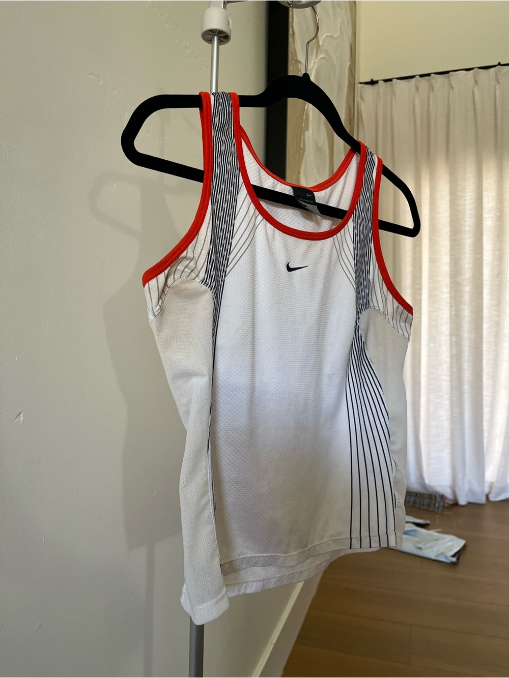Nike White Athletic Tank with Red Trim - Picture 4 of 8